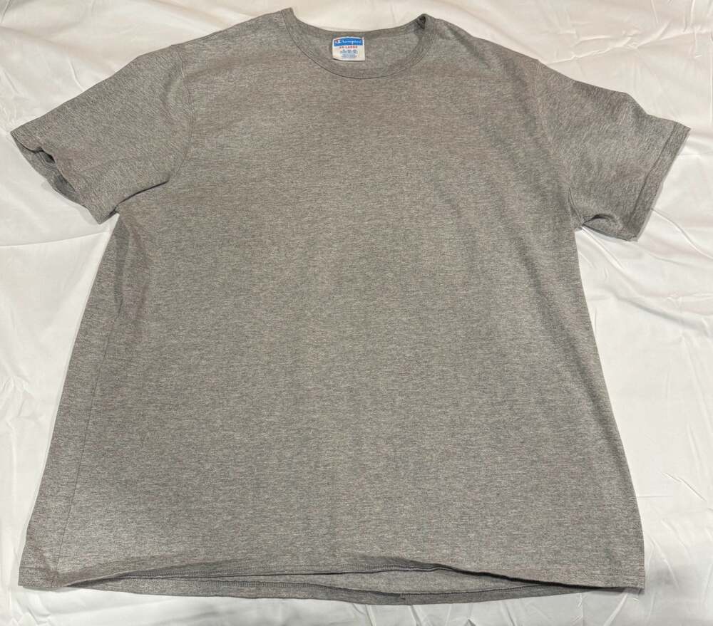 Vintage 90’s Champion Heather Grey Basic Crewneck T-Shirt Y2K - Picture 1 of 3